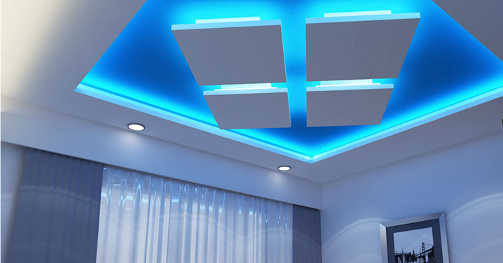 Try a Well-lit Geometric Ceiling Design 