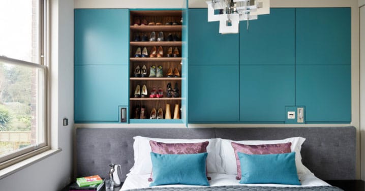 Headboard walls storage design