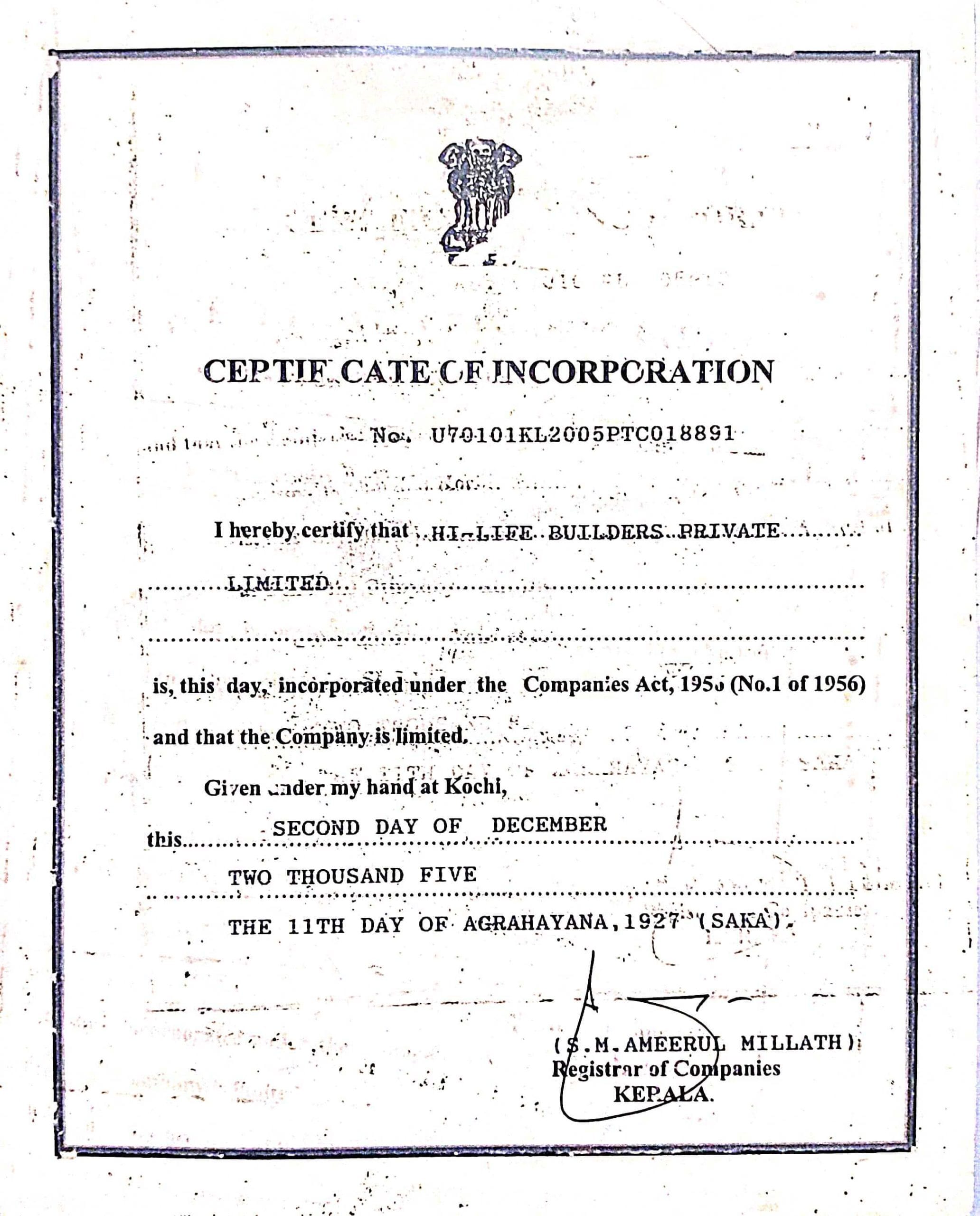 certificate
