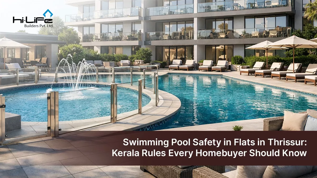 swimming pool and kids pool in luxury flats in Thrissur