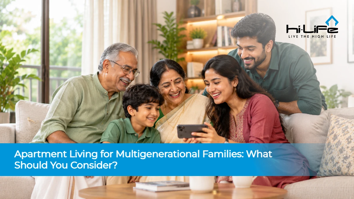 Multigenerational family living in a Thrissur apartment